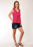 Roper Womens Red Arrow Print Sleeveless Top - Roper - Flyclothing LLC