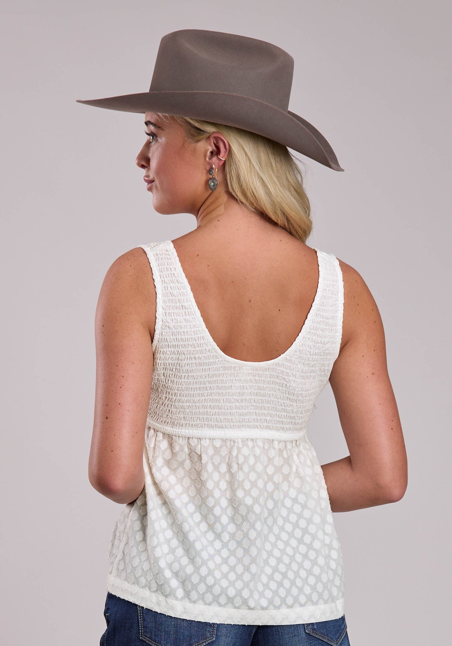 Womens Roper Cotton Boota Tank Top Sleeveless Button Shirt