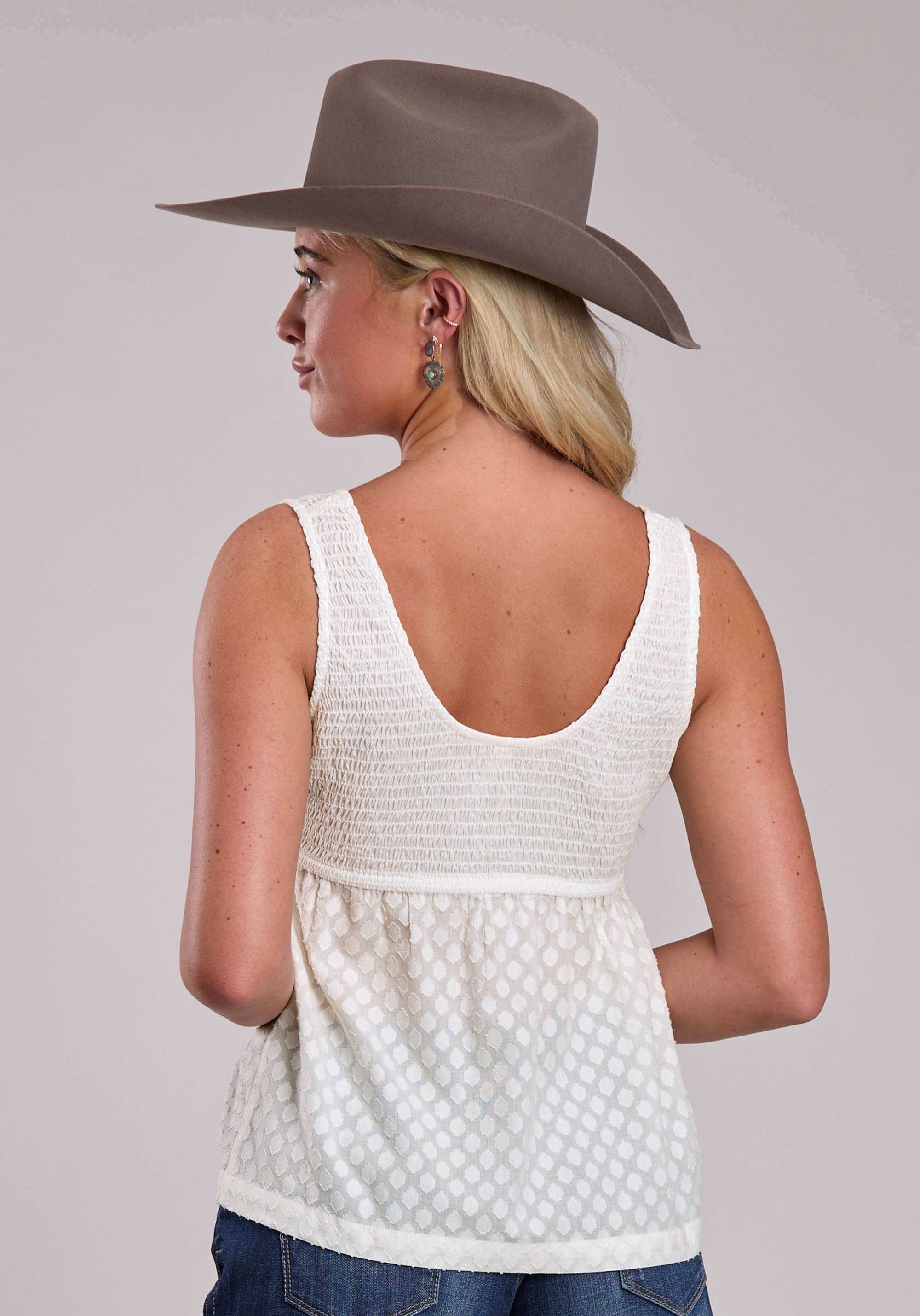 Womens Roper Cotton Boota Tank Top Sleeveless Button Shirt