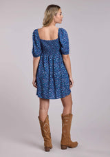 Womens Roper Blue Aztec Babydoll Short Sleeve Dress - Roper - Flyclothing LLC
