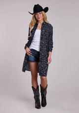 Womens Roper Constellations Print Rayon Long Sleeve Dress