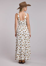 Womens Roper Racers Printed Rayon Sleeveless Dress