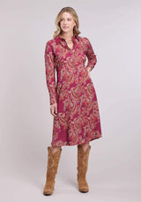 Roper Womens Long Sleeve Dress Button Rasp Paisley Bandana Print Rayon Western Dr - Roper - Flyclothing LLC