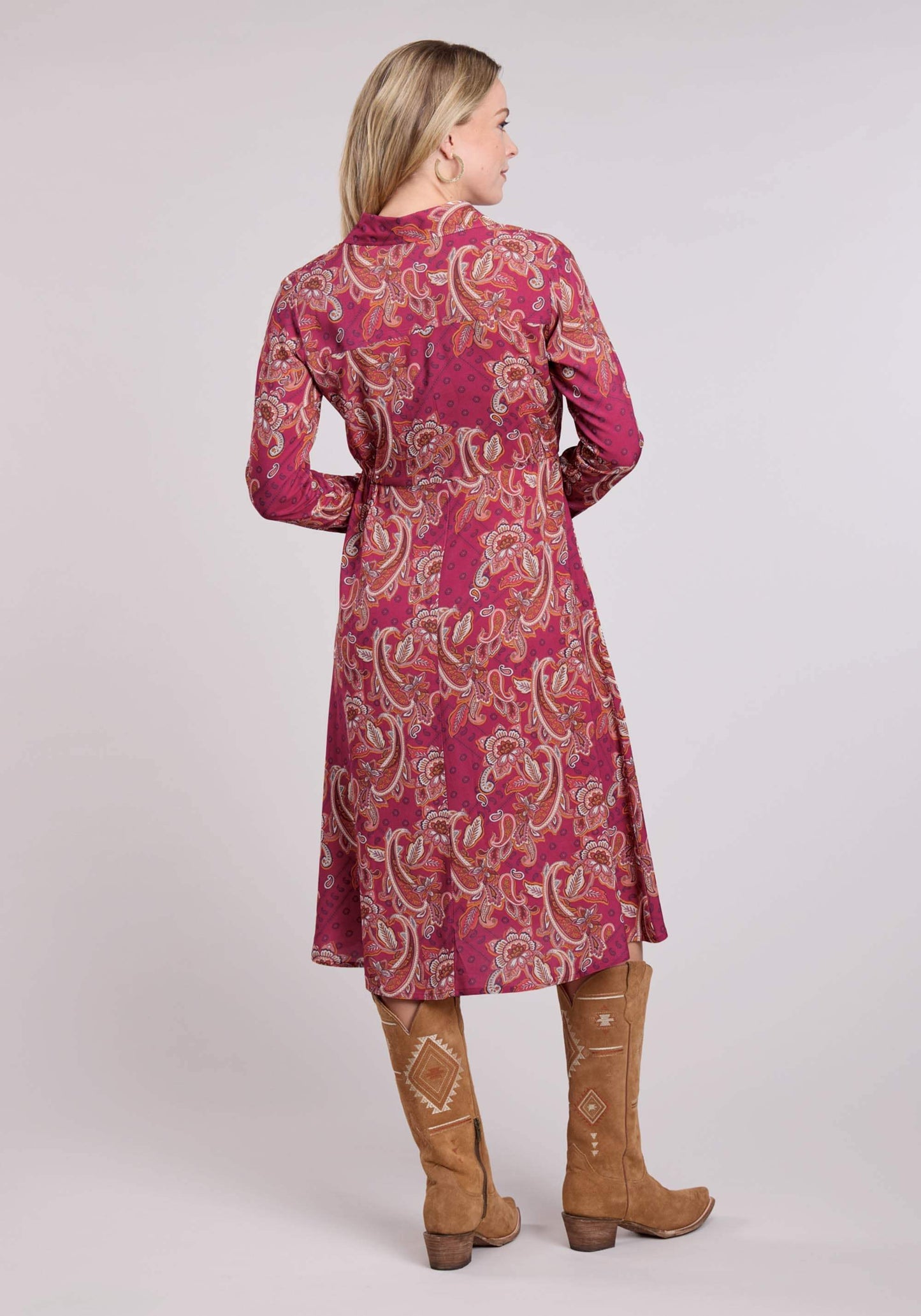 Roper Womens Long Sleeve Dress Button Rasp Paisley Bandana Print Rayon Western Dr - Roper - Flyclothing LLC