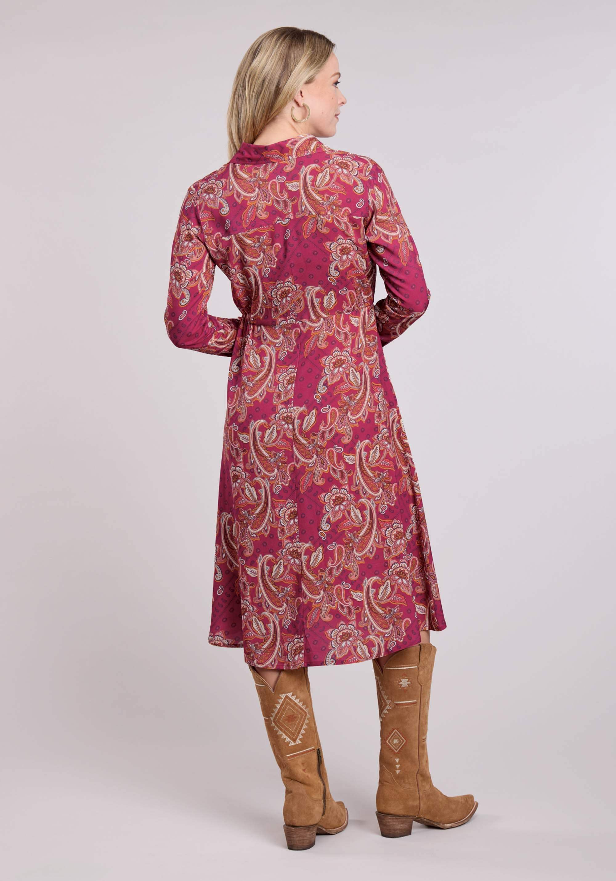 Roper Womens Long Sleeve Dress Button Rasp Paisley Bandana Print Rayon Western Dr - Roper - Flyclothing LLC