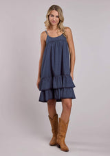 Womens Roper Dark Denim Baby Doll Sleeveless Dress - Roper - Flyclothing LLC