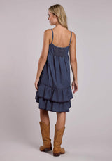 Womens Roper Dark Denim Baby Doll Sleeveless Dress - Roper - Flyclothing LLC