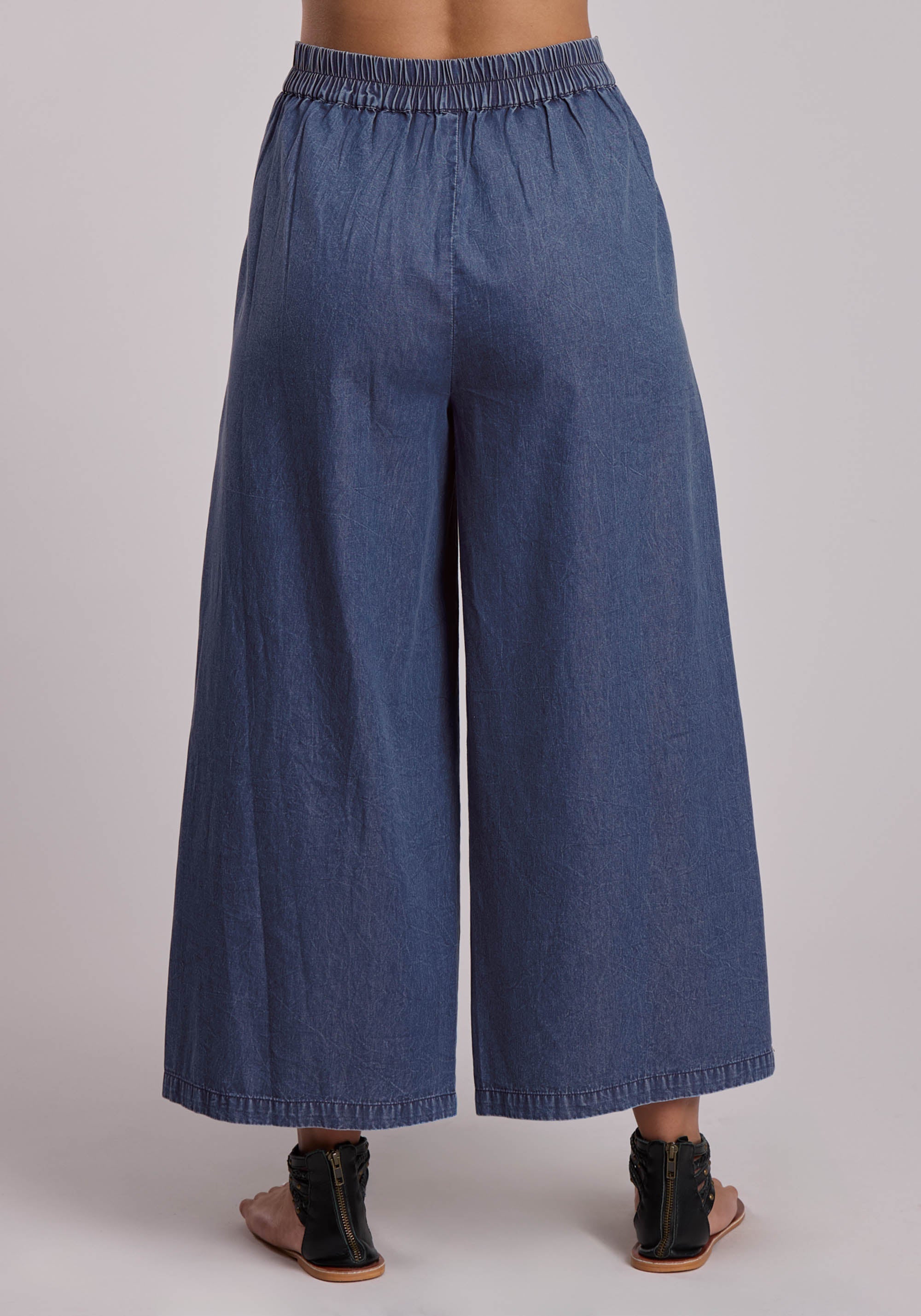 Womens Roper Denim Palazzo Pants