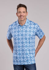Mens Roper Retro Diamonds Print Short Sleeve Shirt