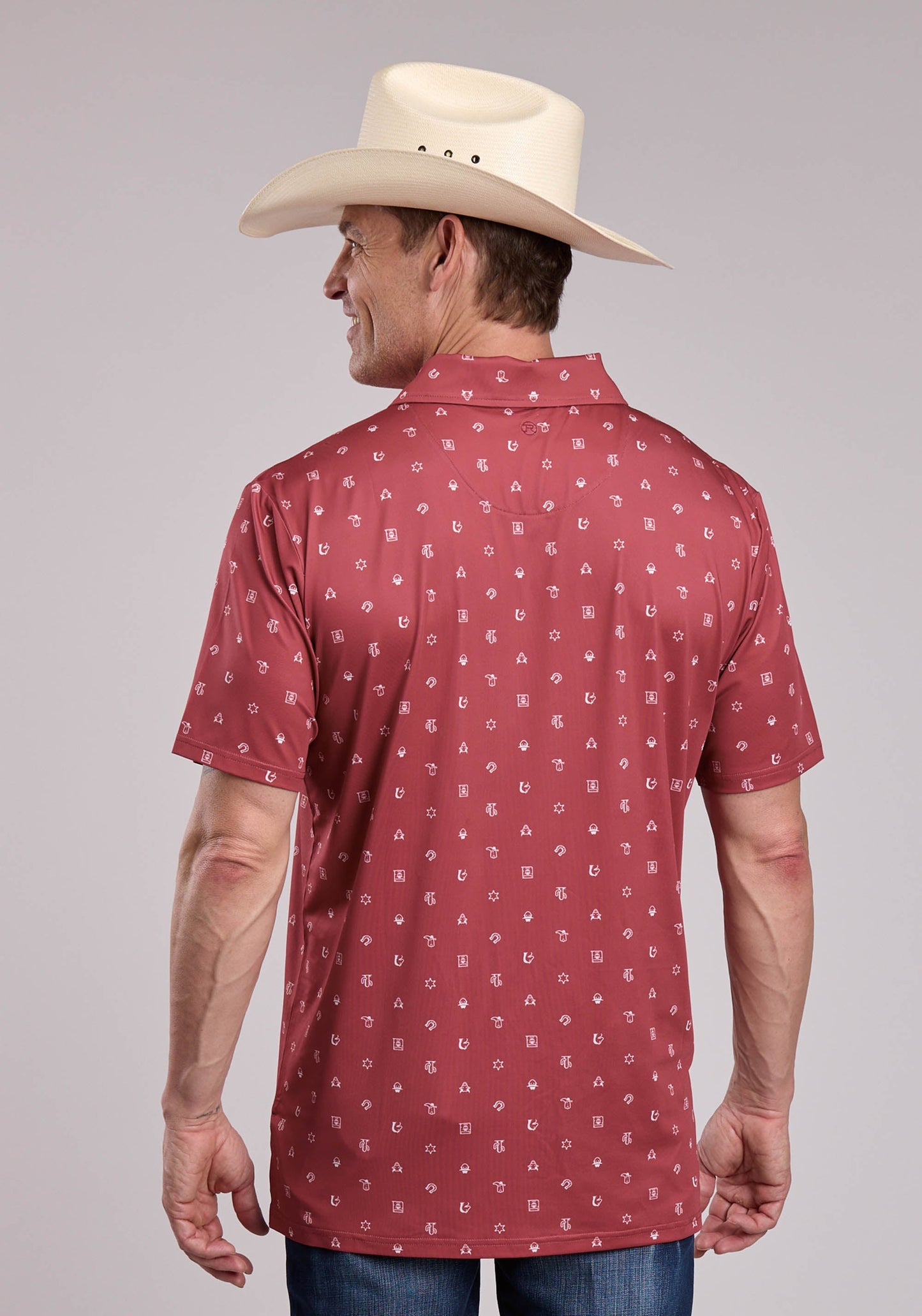 Mens Roper Western Icon Print Short Sleeve Shirt