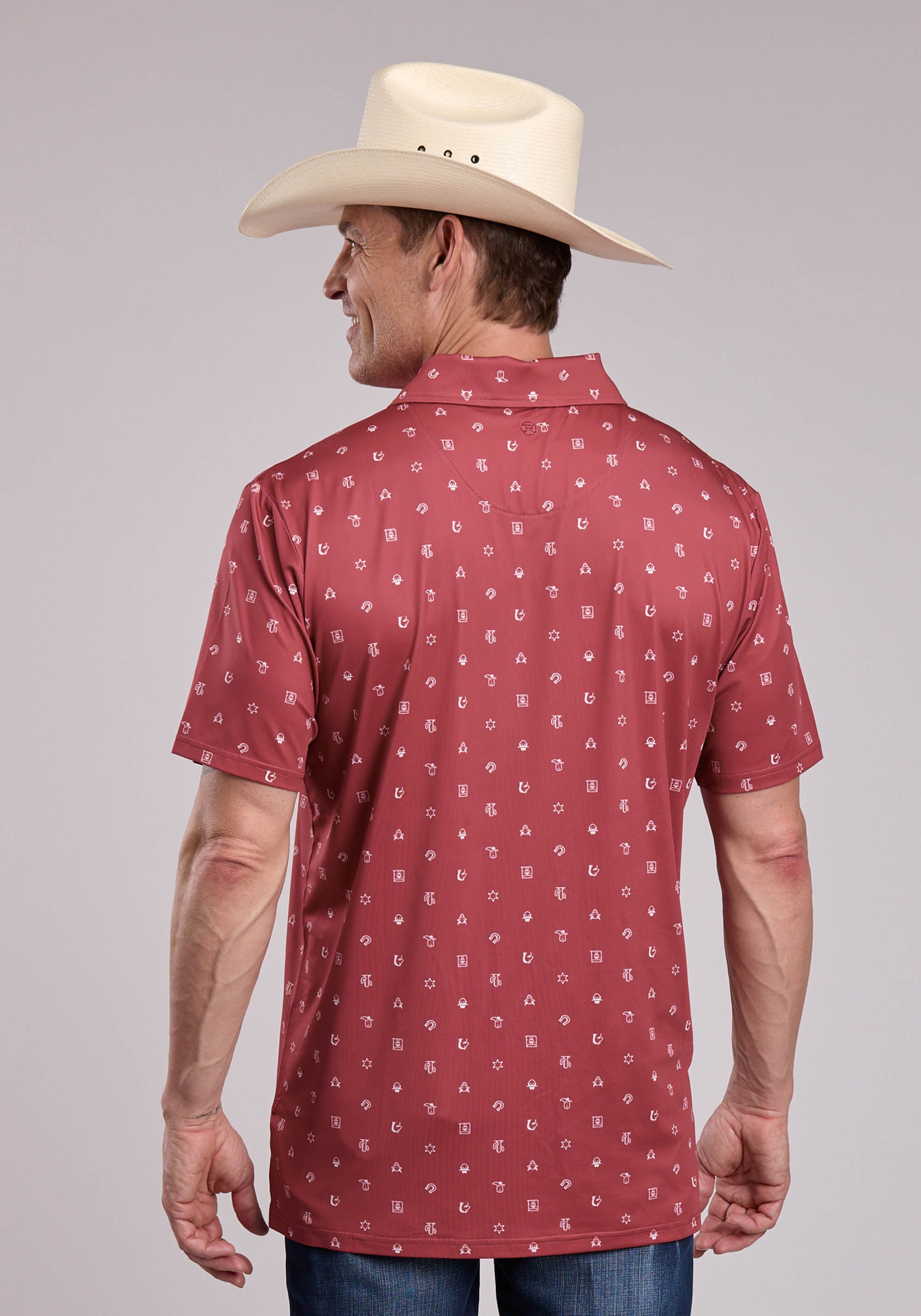 Mens Roper Western Icon Print Short Sleeve Shirt