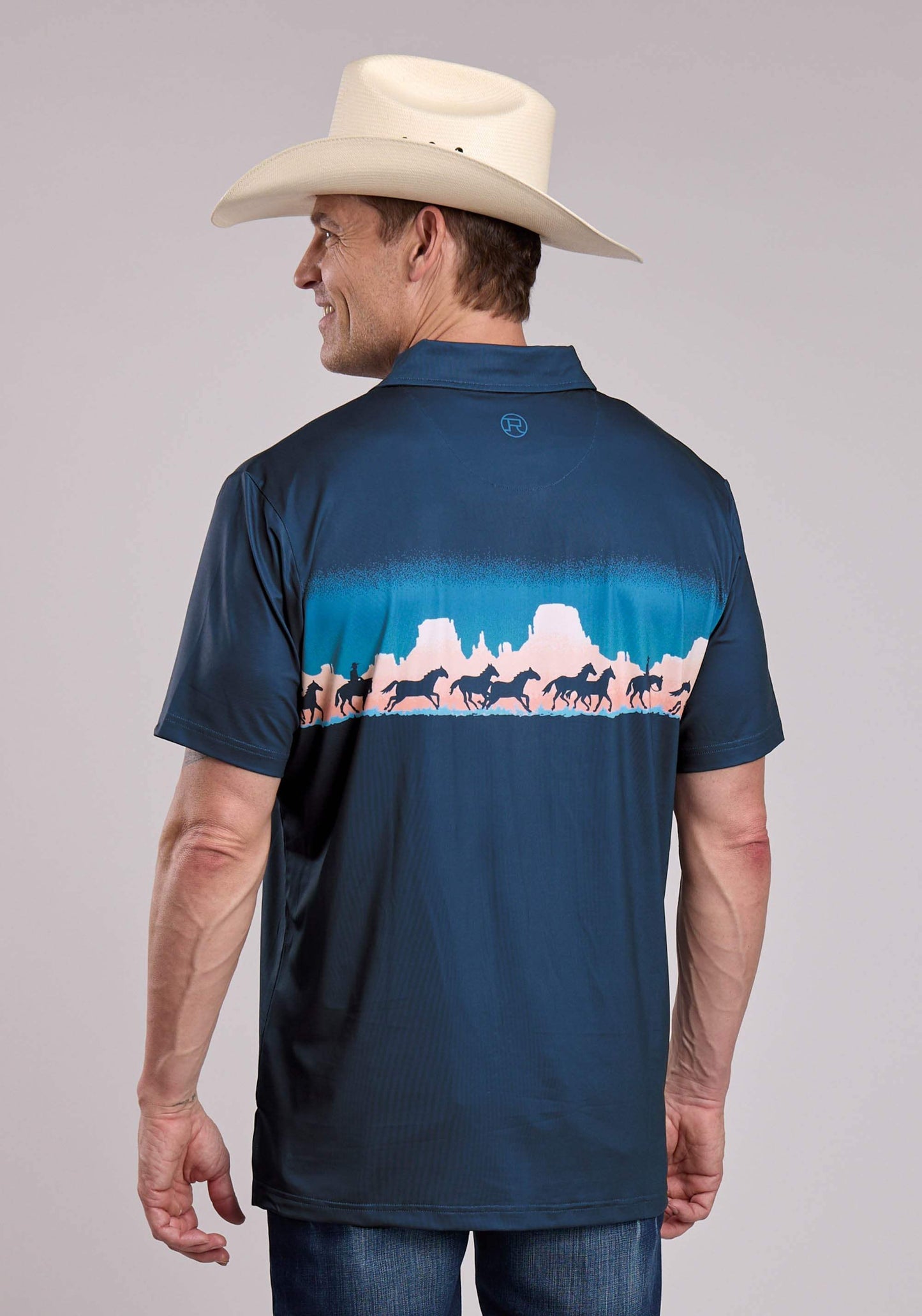 Mens Roper Mesa Border Print Short Sleeve Shirt - Roper - Flyclothing LLC