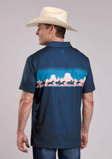 Mens Roper Mesa Border Print Short Sleeve Shirt - Roper - Flyclothing LLC