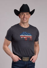 Unisex Roper American Flag Buffalo Screen Print Tee