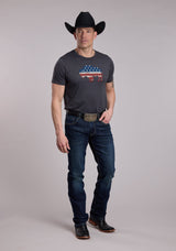 Unisex Roper American Flag Buffalo Screen Print Tee