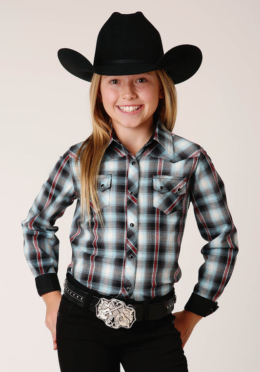 Roper Girls Long Sleeve Snap Dusk Dobby Western Shirt - Roper