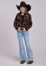 Roper Girls Long Sleeve Snap Brilliant Paisley Print Western Shirt - Roper - Flyclothing LLC