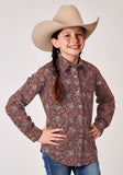 Roper Girls Long Sleeve Snap Vintage Paisley Print Western Shirt - Roper