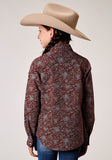 Roper Girls Long Sleeve Snap Vintage Paisley Print Western Shirt - Roper