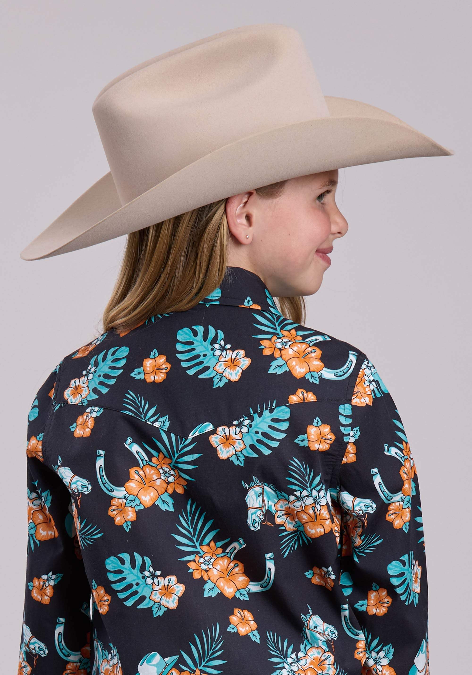 Girls Roper Hawaiian Print Long Sleeve Shirt - Roper - Flyclothing LLC