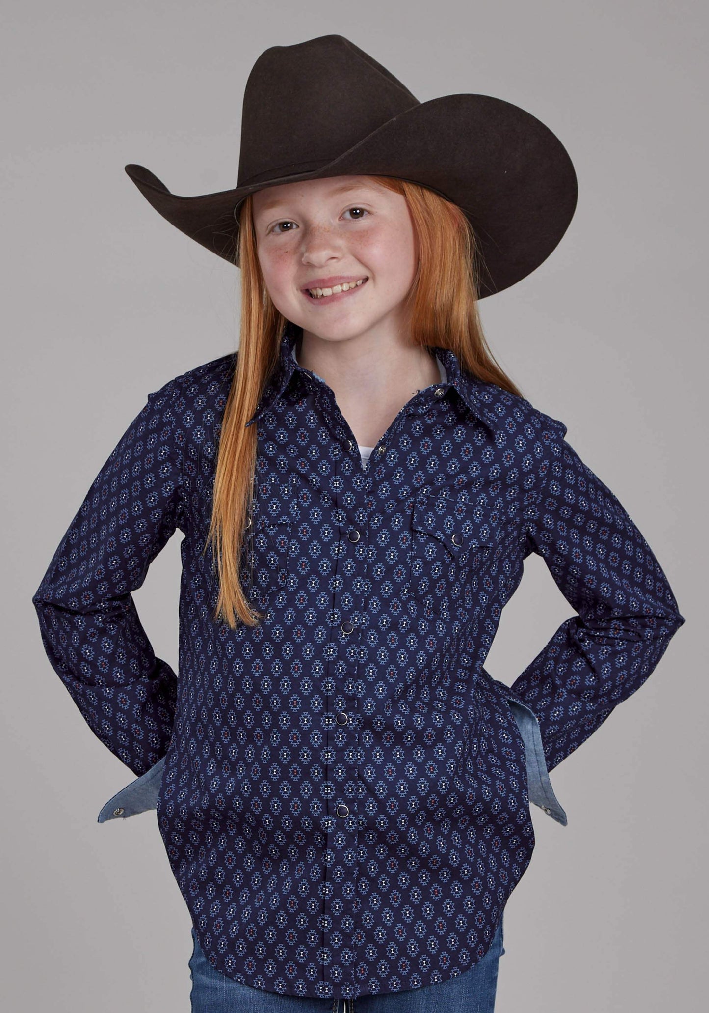 Roper Girls Aztecs Print Long Sleeve Snap Western Shirt - Roper - Flyclothing LLC