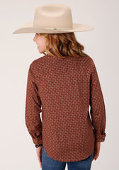 Roper Girls Long Sleeve Snap Arrow Geo Western Shirt - Roper