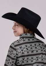 Roper Girls Long Sleeve Snap Aztec Stripe Western Shirt