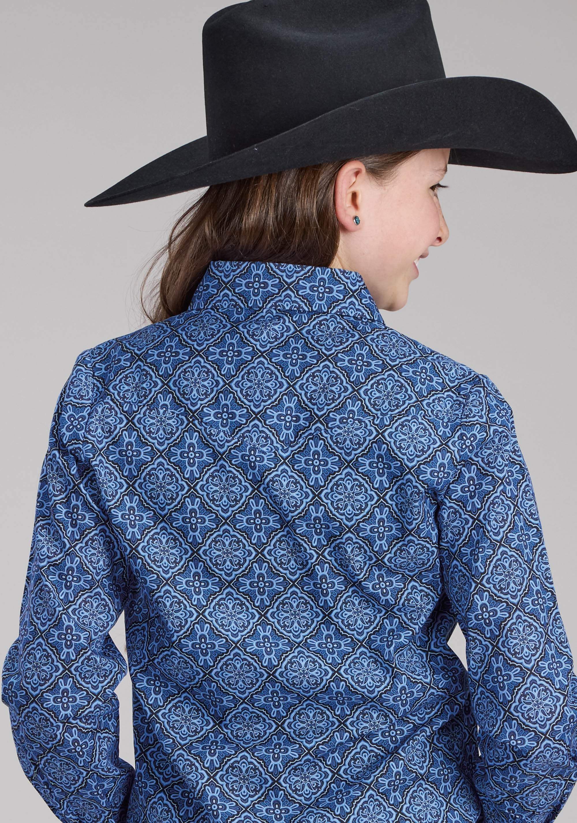 Roper Girls Saphire Ornamental Long Sleeve Snap Western Shirt - Roper - Flyclothing LLC