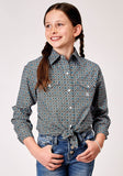 Roper Girls Long Sleeve Snap Frontier Foulard Western Shirt - Roper
