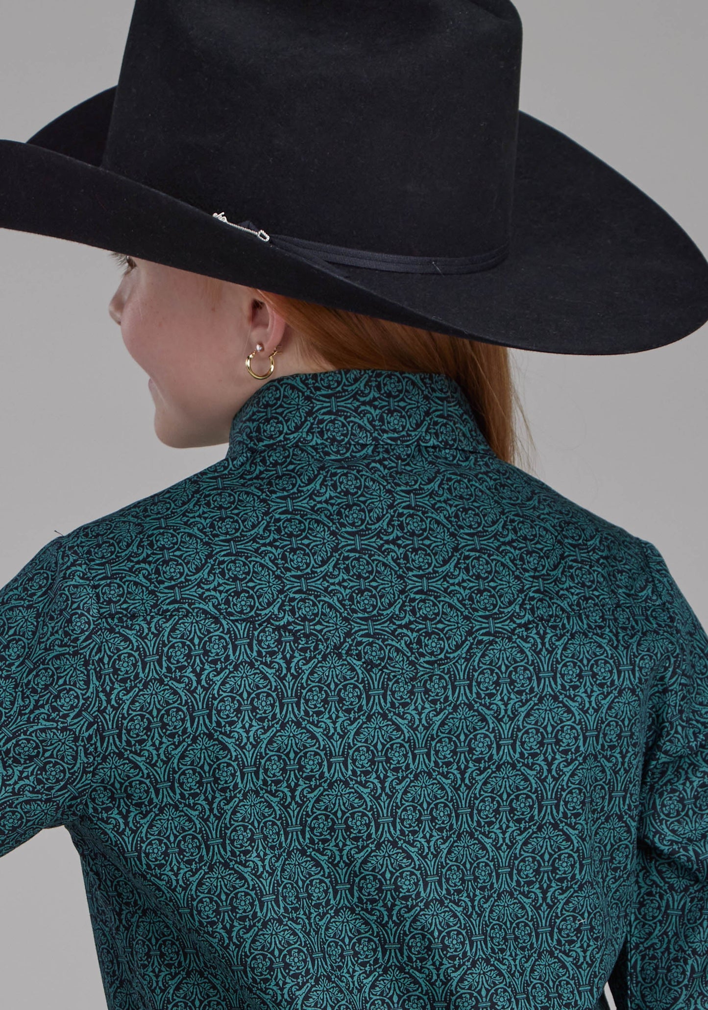 Roper Girls Vintage Paisley Long Sleeve Snap Western Shirt
