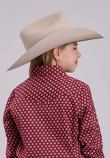 Girls Roper Red Stretch Foulard Long Sleeve Shirt - Roper - Flyclothing LLC