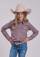 Girls Roper Red Tile Foulard Long Sleeve Shirt - Roper - Flyclothing LLC