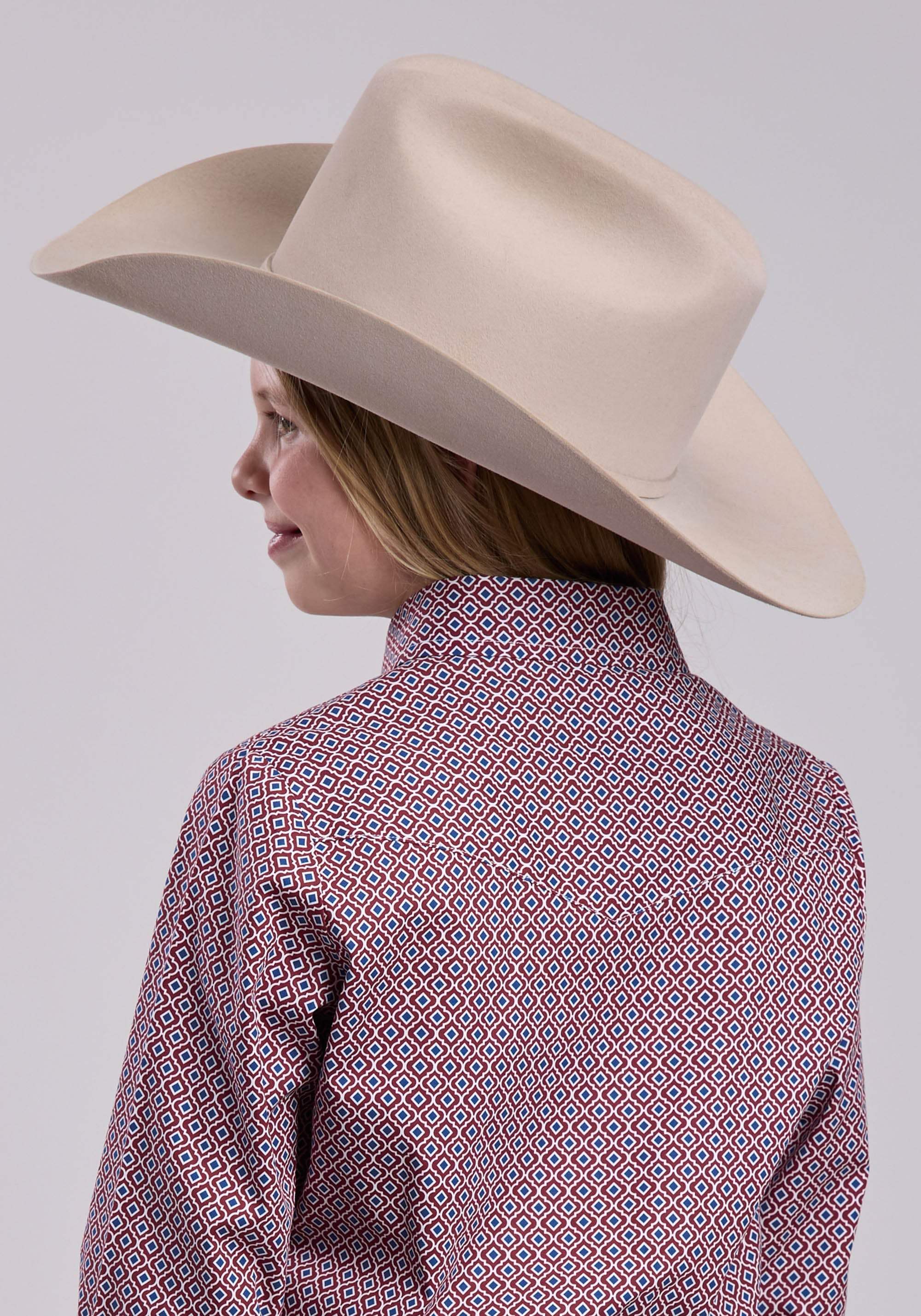 Girls Roper Red Tile Foulard Long Sleeve Shirt - Roper - Flyclothing LLC