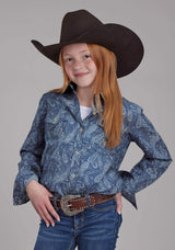 Roper Girls River Paisley Long Sleeve Button Western Shirt - Roper - Flyclothing LLC
