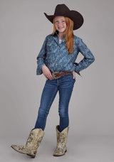 Roper Girls River Paisley Long Sleeve Button Western Shirt - Roper - Flyclothing LLC
