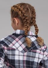 Roper Girls Unlined Flannel Shirt Long Sleeve Snap Western Shirt