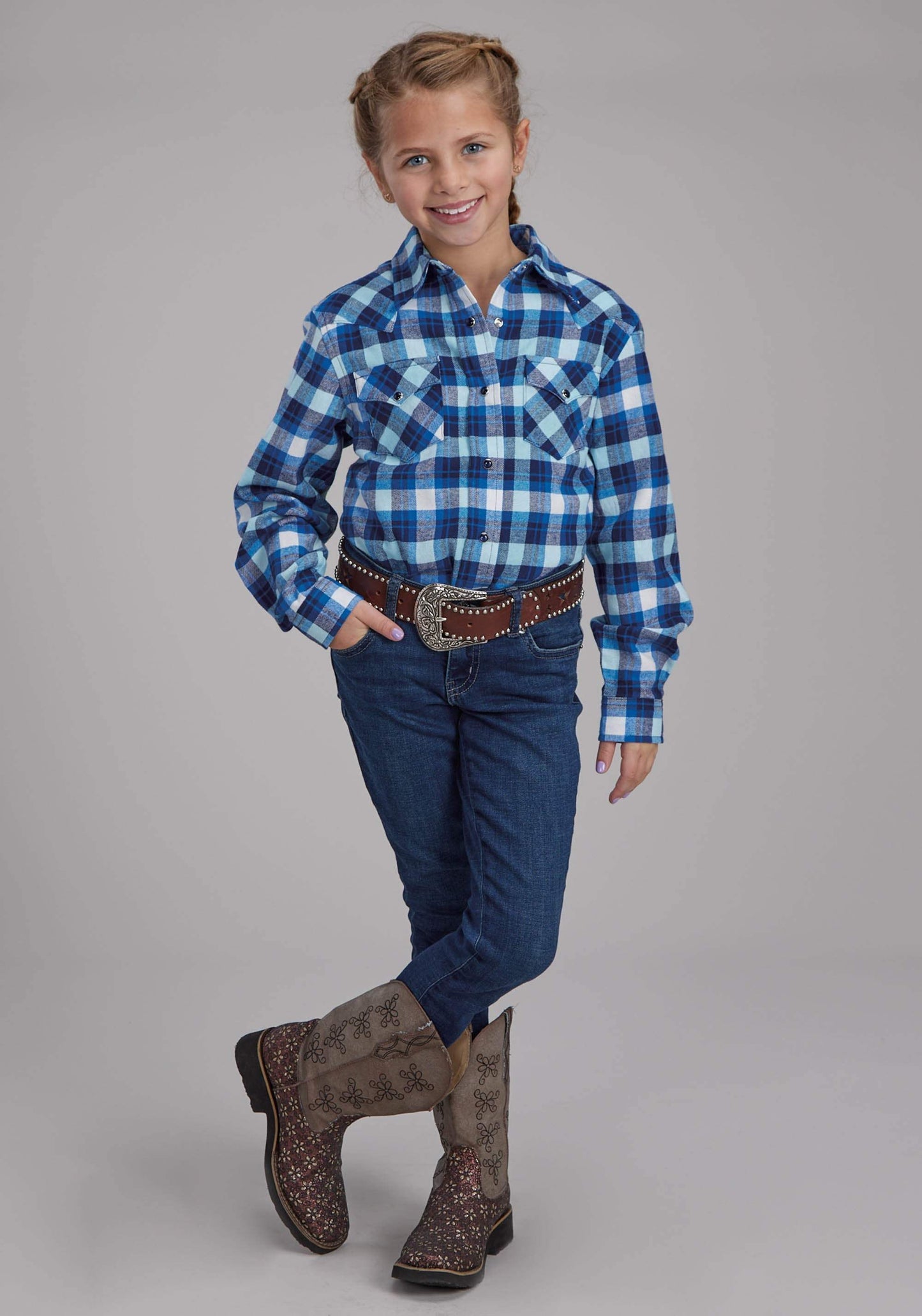 Roper Girls Unlined Flannel Shirt Long Sleeve Snap Western Shirt - Roper - Flyclothing LLC