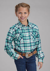 Roper Girls Unlined Flannel Shirt Long Sleeve Snap Western Shirt