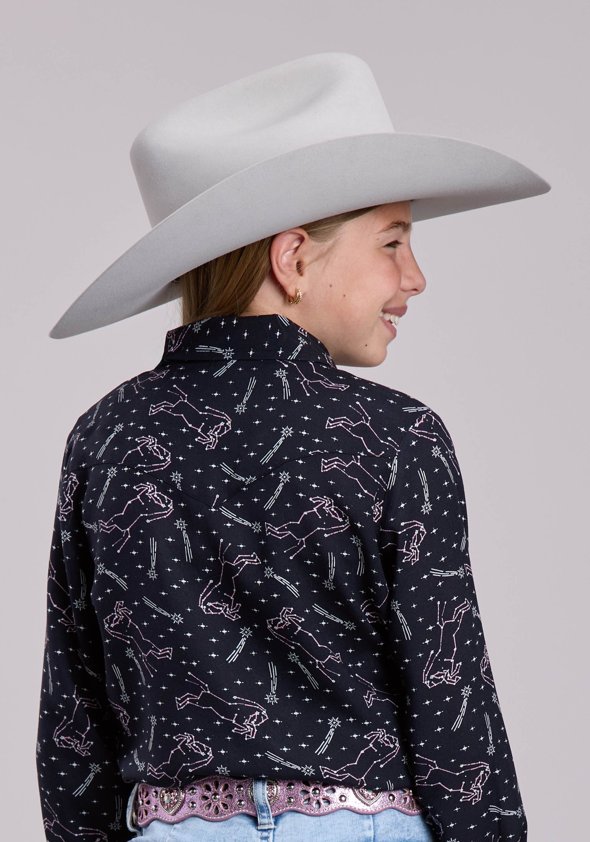 Girls Roper Connstellations Printed Long Sleeve Shirt