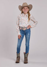 Girls Roper Checkers Stripe Long Sleeve Shirt