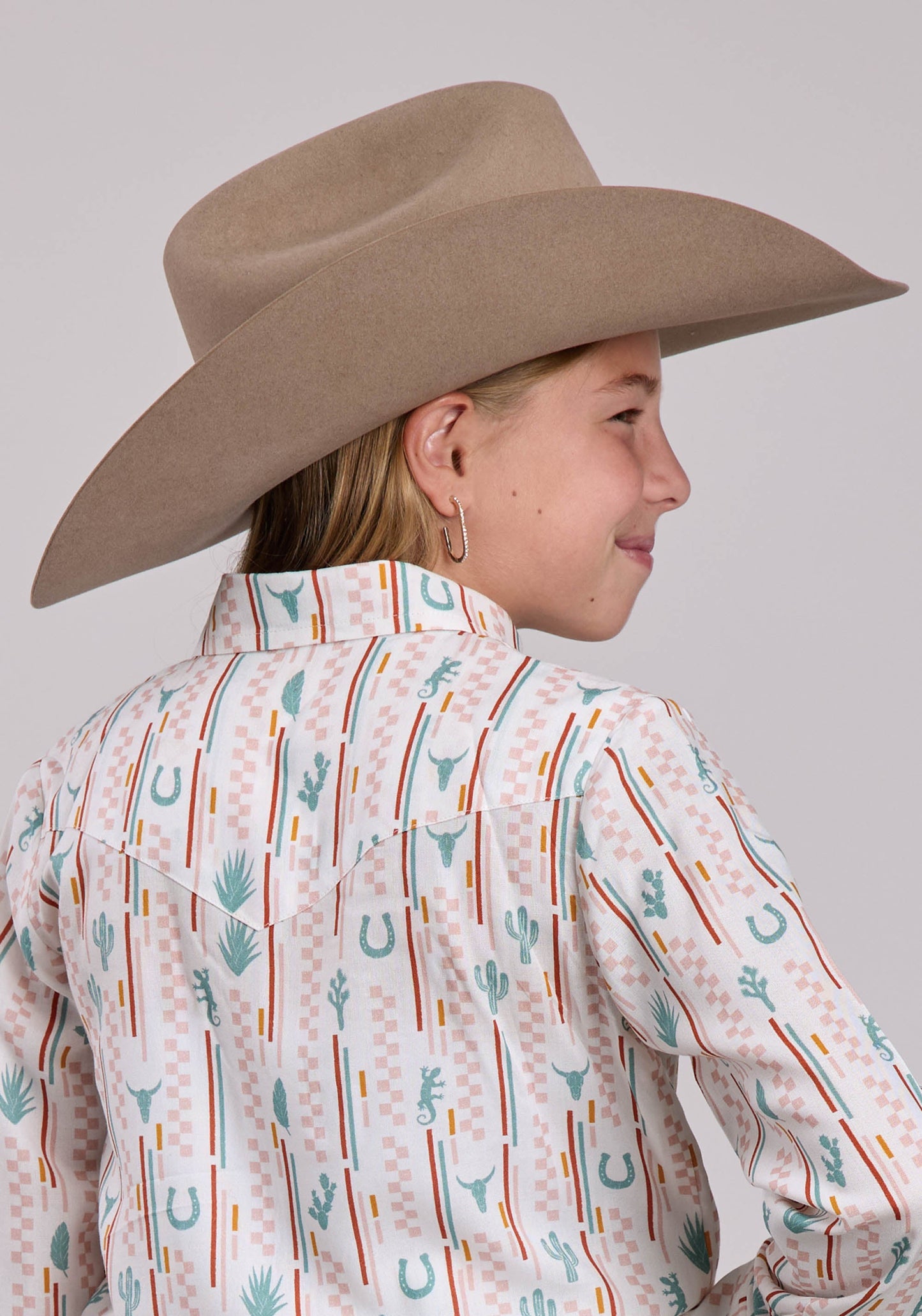 Girls Roper Checkers Stripe Long Sleeve Shirt