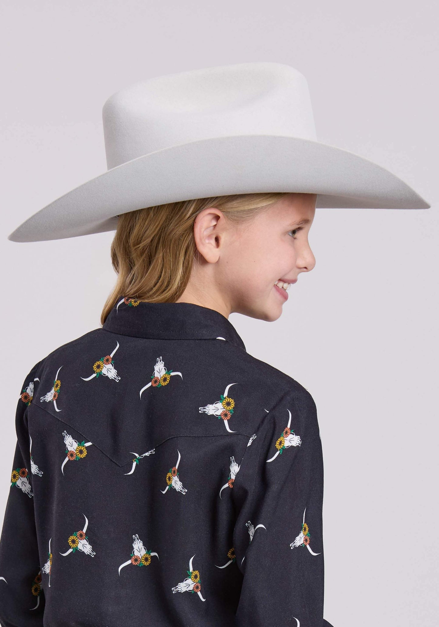 Roper Girls Long Sleeve Button Skull Print Rayon Western Blouse Western Shirt - Roper - Flyclothing LLC