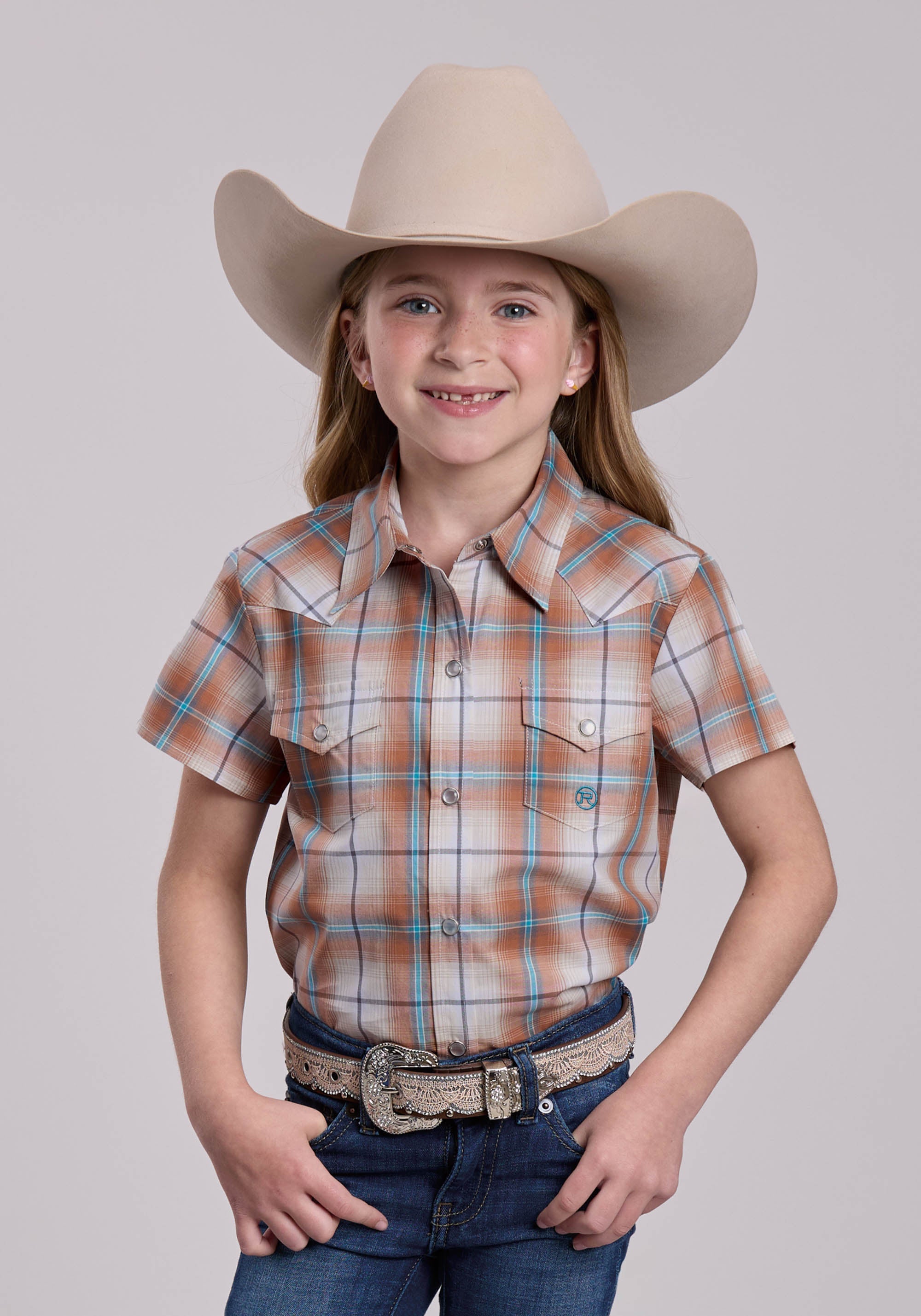 Girls Roper Saltillo Plaid Short Sleeve Shirt
