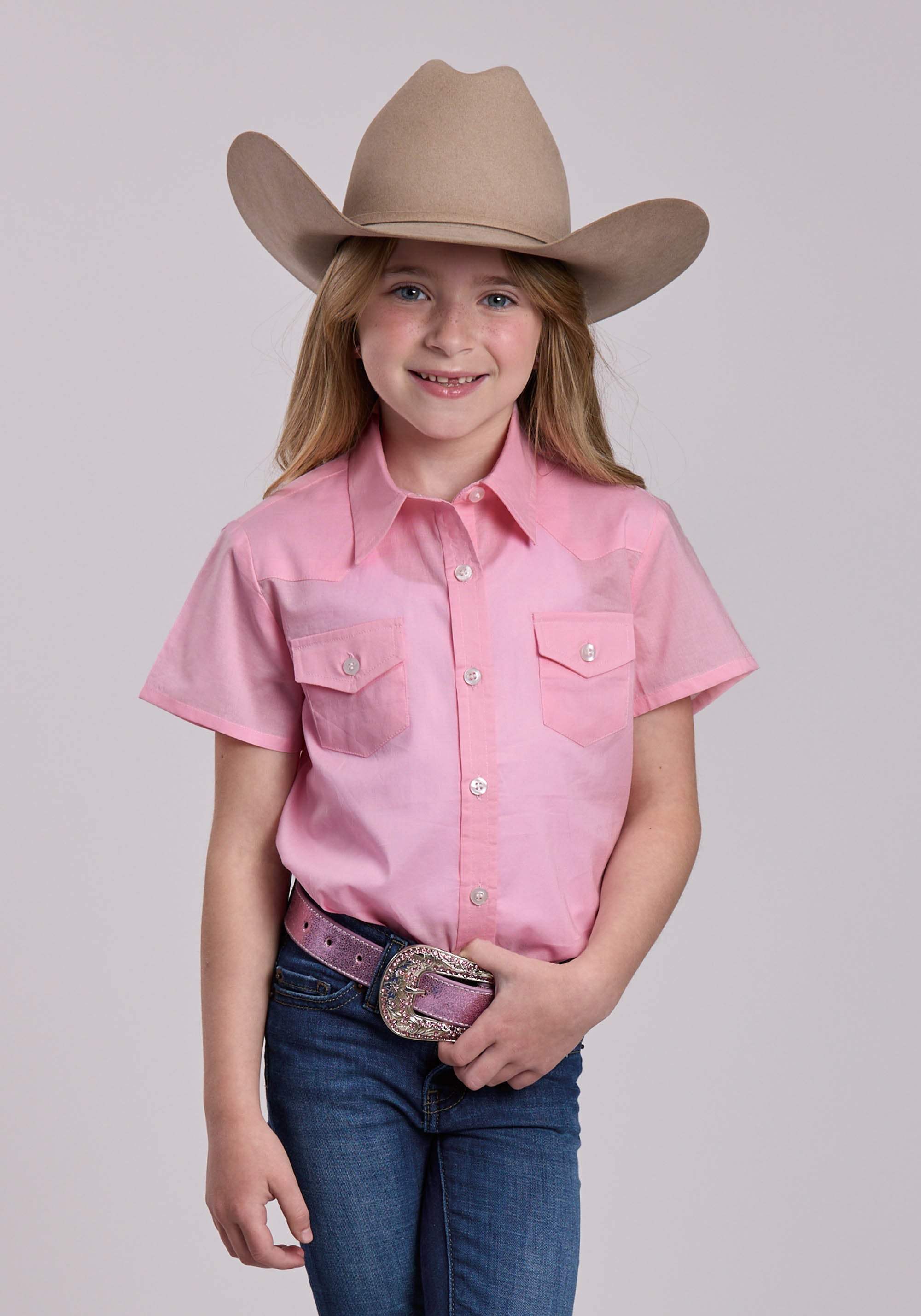 Girls Roper Solid Cotton Western Blouse - Roper - Flyclothing LLC