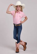 Girls Roper Cotton Twill Western Short Sleeve Shirt