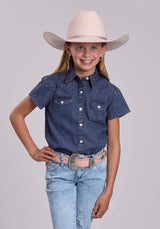 Girls Roper Dark Blue Denim Western Blouse - Roper - Flyclothing LLC