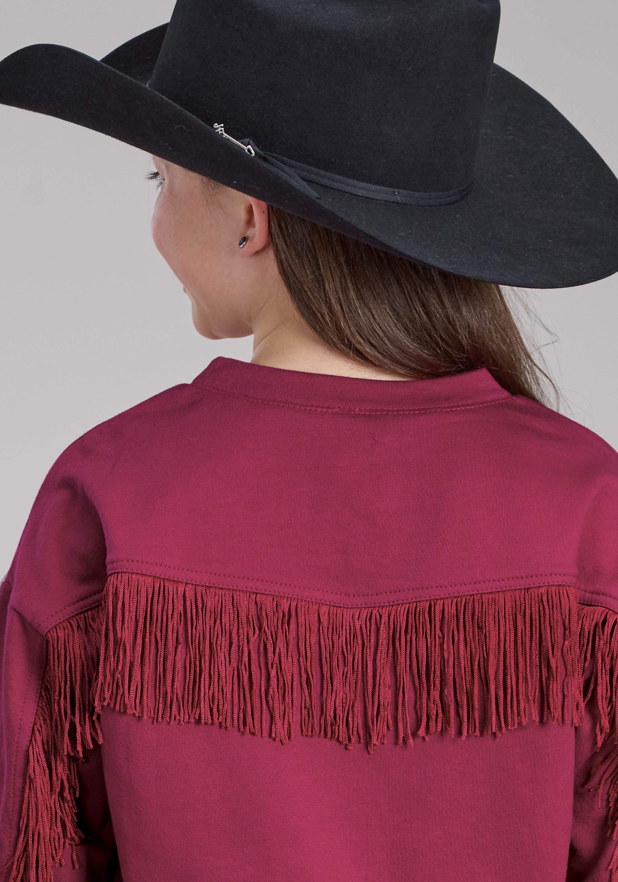 Roper Girls Cotton Fleece Sweatshirt Long Sleeve Pullover Western Shirt - Roper - Flyclothing LLC