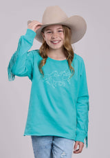 Roper Girls Long Sleeve Pullover Cotton Fleece Sweatshirt Western Shirt - Roper - Flyclothing LLC