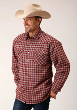 Mens Long Sleeve Snap Sherpa Lined Flannel Shirt Jacket - ROPER - Flyclothing LLC