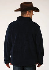 Mens Solid Blue Polar Fleece Pullover - ROPER - Flyclothing LLC
